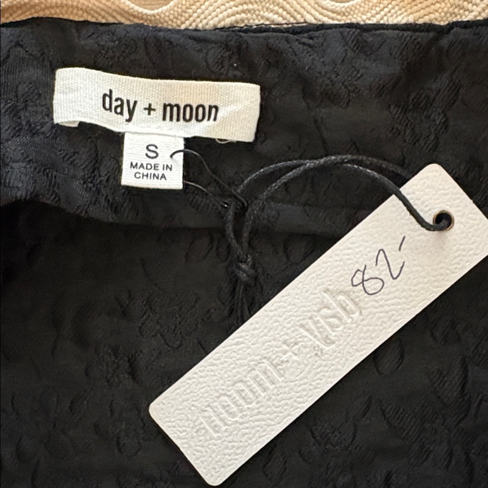 Black Mini Dress with Cream Scalloped Trim - Picture 4 of 10